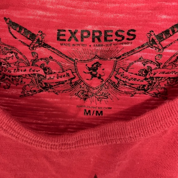 Men’s Express Red Crew Neck T Shirt - Picture 6 of 6